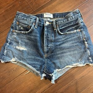Agolde dark wash Parker shorts